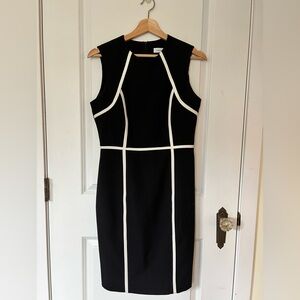 Calvin Klein Black and White Shift Dress